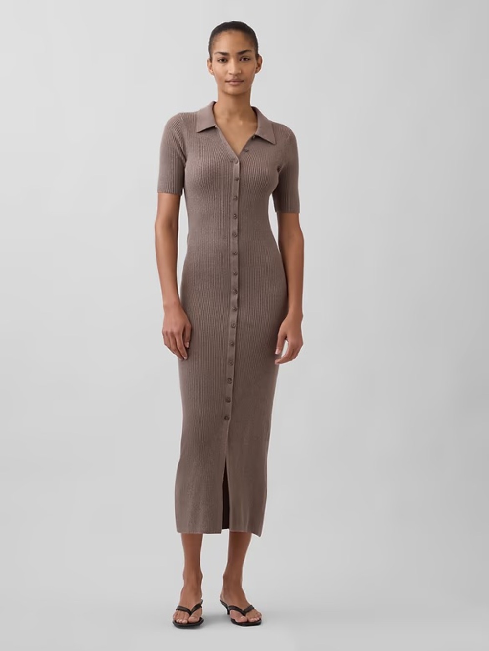 GAP |  Rib Collared Midi Cardigan Dress